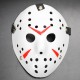 Beyaz Renk Kırmızı Çizgili Tam Yüz Hokey Jason Maskesi Hannibal Maskesi