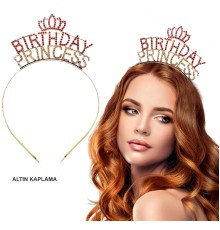 Birthday Princess Kristal Taç – Altın Kaplama