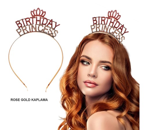 Birthday Princess Kristal Taç – Rose Gold Kaplama