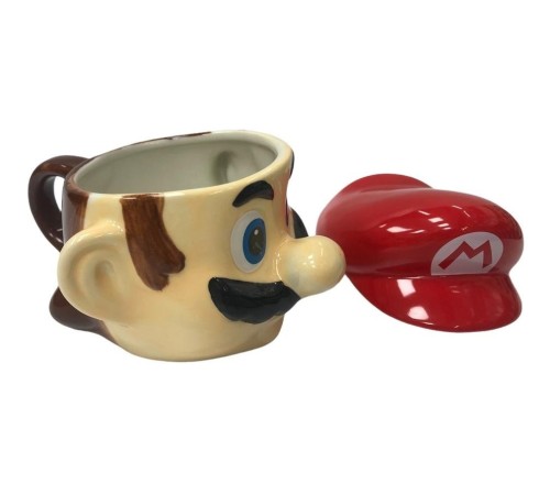 Bıyıklı Adam Tasarımlı Seramik Kapaklı Kupa Bardak