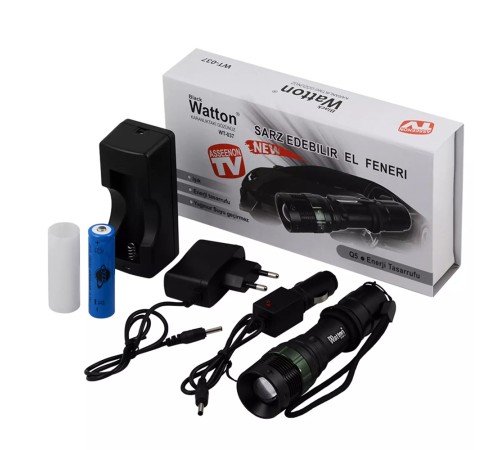 Şarjlı Zoomlu Acil Durum Feneri Wt-037