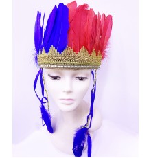 Bordo Mavi Renk Tüylü Kızılderili Başlığı | Taraftar Başlığı