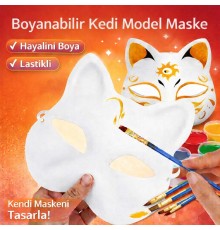 Boyanabilir Kedi Model Maske – Kendi Tasarımını Oluştur