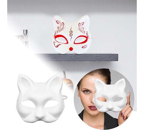 Boyanabilir Kedi Model Maske – Kendi Tasarımını Oluştur