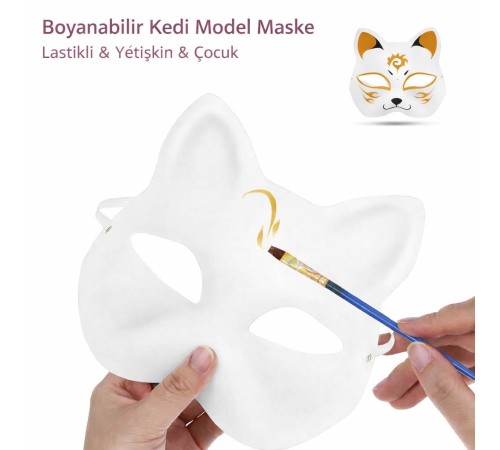 Boyanabilir Kedi Model Maske – Kendi Tasarımını Oluştur