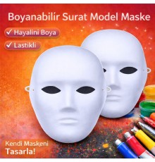 Boyanabilir Surat Model Maske – Lastikli | Kendin Tasarla