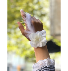 Bride to be Nedime Gelin Bilekliği Tüy ve İnci Boncuk Detaylı Beyaz Renkli Bekarlığa Veda Partisi Bilekliği 10 Adet