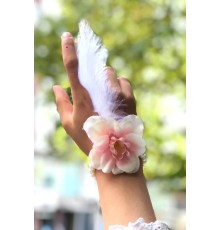 Bride to be Nedime Gelin Bilekliği Tüy ve İnci Boncuk Detaylı Somon Renkli Bekarlığa Veda Partisi Bilekliği 10 Adet