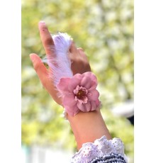 Bride to be Nedime Gelin Bilekliği Tüy ve İnci Boncuk Detaylı Pembe Renkli Bekarlığa Veda Partisi Bilekliği 10 Adet