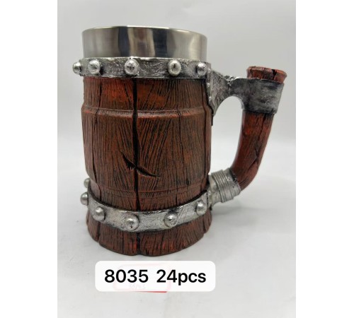 Büyük Boy Çatlak Fıçı Temalı Çelik Kupa Kod 8035