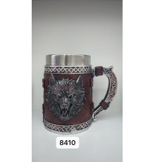 Büyük Boy Kurt Motifli Çelik Kupa Bardak Kod 8410