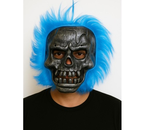 Cadılar Bayramı Lacivert Saçlı Maske