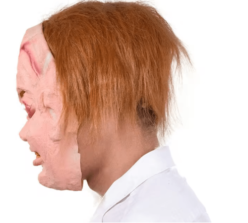 Çaki Maskesi Kahverengi Saçlı Lateks Et Chucky Çaki Maskesi