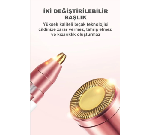 Çift Başlıklı Epilasyon Yüz Çene Işıklı Kıl Tüy Alma Mini Cep Epilasyonu