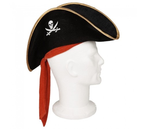 Çocuk Boy Kadife Jack Sparrow Denizci Kaptan Jack Korsan Şapkası 45x16 cm