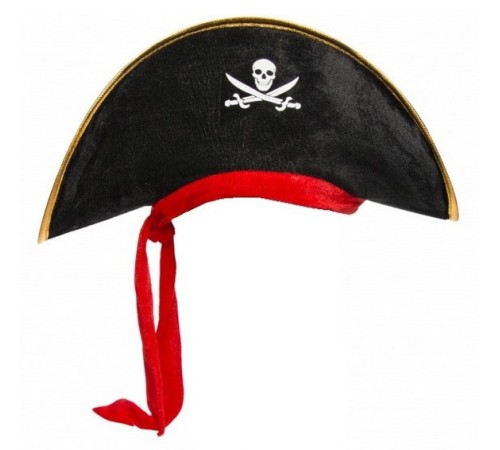 Çocuk Boy Kadife Jack Sparrow Denizci Kaptan Jack Korsan Şapkası 45x16 cm