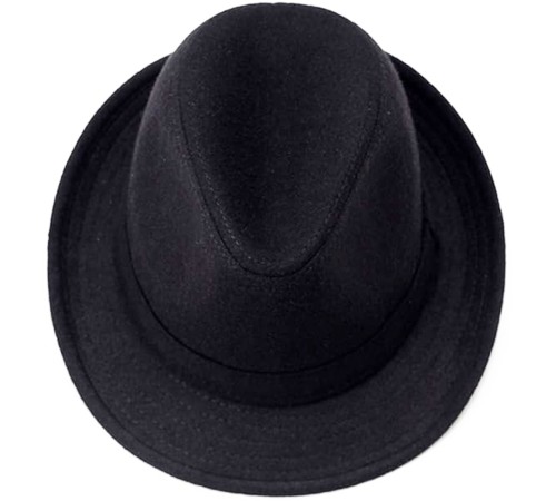 Çocuk Boy Siyah Kumaş Fötr Şapka Gösteri Şapkası Michael Jackson Şapkası 54 No