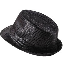 Çocuk Boy Siyah Payetli Şapka Gösteri Şapkası Michael Jackson Şapkası 54 No