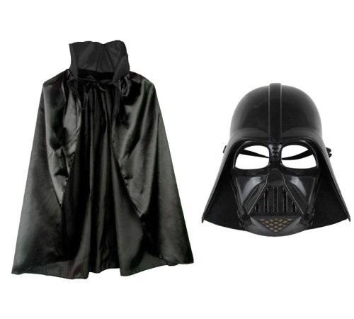 Çocuk Boy Yıldız Savaşları Star Wars Darth Vader Maskesi ve 90 cm Pelerin Seti Siyah
