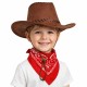 Çocuk Kovboy Şapka Kahverengi & Kırmızı Bandana Fular Seti