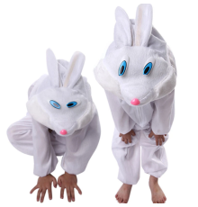 Çocuk Tavşan Kostümü Beyaz Renk 2-3 Yaş 80 cm