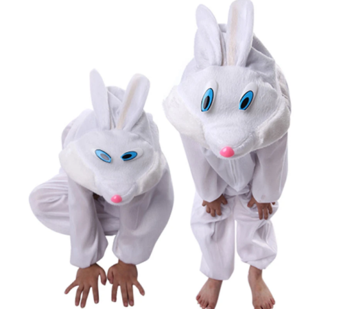 Çocuk Tavşan Kostümü Beyaz Renk 2-3 Yaş 80 cm