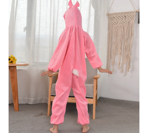 Çocuk Tavşan Kostümü Pembe Renk 6-7 Yaş 120 cm