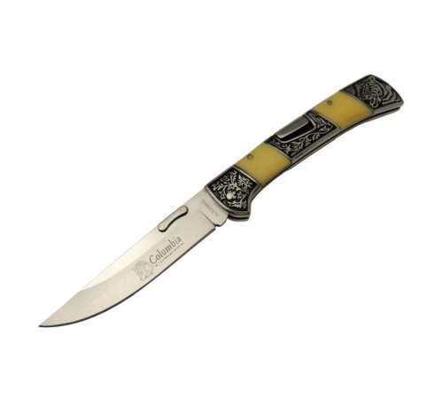 Columbia A 3159 C Kamp Çakı 24 cm - İşlemeli Sedef Saplı, Kemerlikli