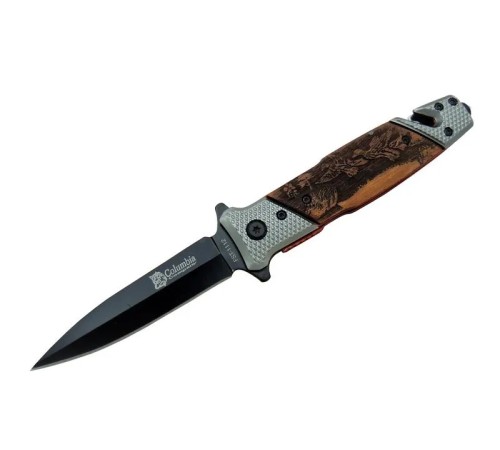 Columbia FST 1112 Kurtarma Kamp Çakı 21 cm - Yarı Otomatik, İp Kesmeli, Cam Perçinli