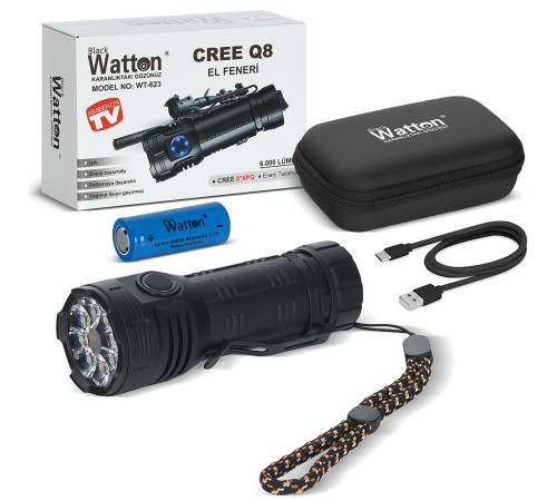 Cree Q8- XQG 8+1 Led Şarjlı El Feneri WT-623
