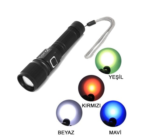 Cree TG Led 1000 Lümen Göstergeli Fonksiyonel El Feneri Wt-732