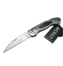 CRKT CR 0124 Kamp Çakı 20 cm - Metal Desenli Sap, Kılıflı, Kutulu