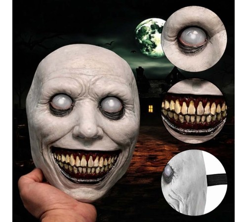 Dehşet Gülüşlü Donuk Göz Efektli Korku Maskesi 22x18 cm