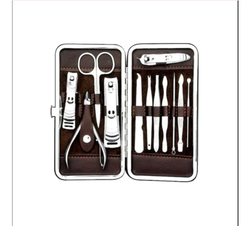 Deri Çantalı 12'li Manikür Seti