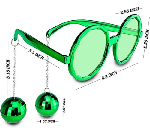 Disko Toplu Küpeli Parti Gözlüğü Yeşil Renk