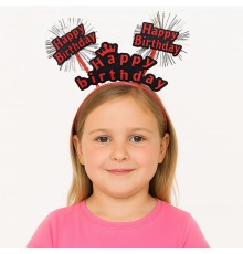 Doğum Günü Kutlaması İçin Kırmızı Taç – Işıltılı Yazılı Parti Tacı