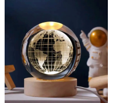 Dunya Tasarımlı Işıklı Cam Küre Kod 55