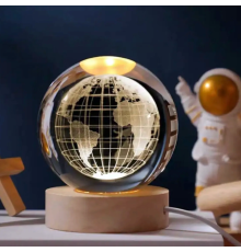 Dunya Tasarımlı Işıklı Cam Küre Kod 55