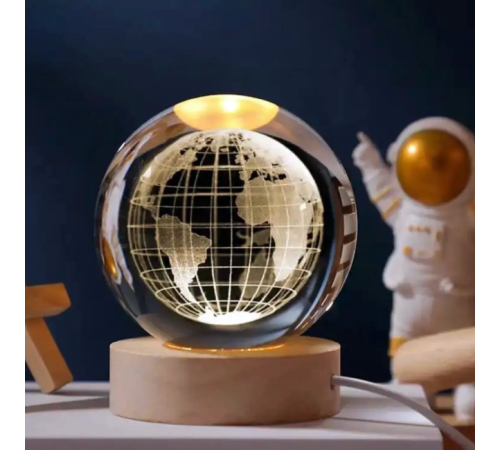 Dunya Tasarımlı Işıklı Cam Küre Kod 55