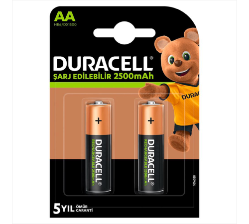 Duracell 1.2V 2500 mAh AA Şarjlı Kalem Pil 2li