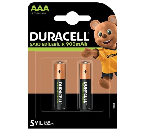 Duracell 1.2V 900mAh AAA Şarj Edilebilir İnce Kalem Pil 2'li Paket