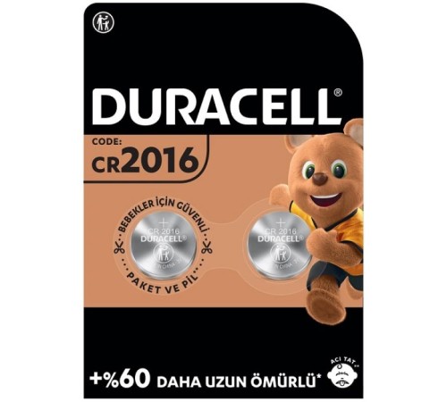 Duracell CR2016 3V Lityum Pil 2'li Paket
