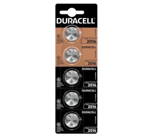 Duracell CR2016 3V Lityum Pil 5'li Paket