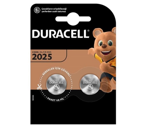 Duracell CR2025 3V Lityum Pil 2'li Paket