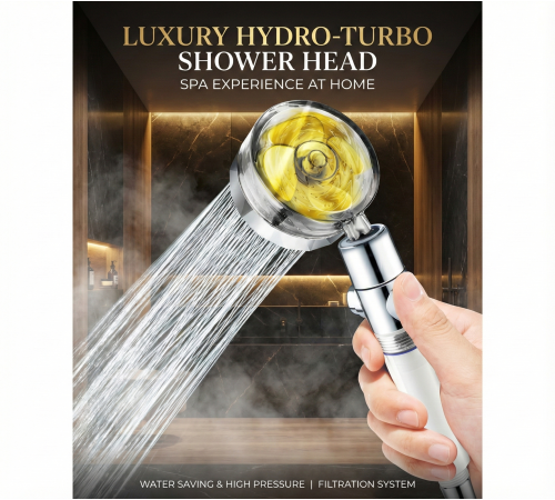 Duş Başlığı Turbo Pervaneli Serinletici Tasarım