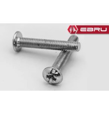 Ebru Yuvarlak Yıldız Başlı RYSB Kulp Vidası, Civata M4x25 - 50 Adet