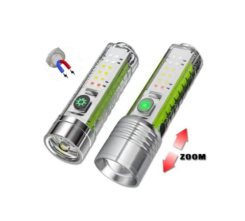 El Feneri 8 Mod Şarjlı Fosforlu Mıknatıslı Led El Feneri