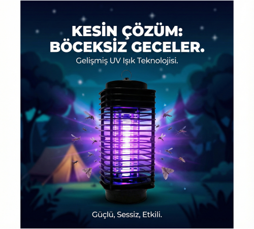 Elektrikli Sinek Öldürücü Cihaz Cız Lamba Mor Işık