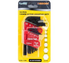 Eltos Edoni 120 mm 10 Parça Alyan Seti Siyah