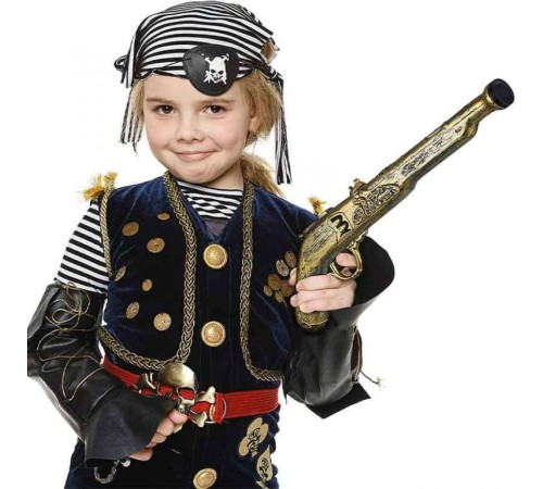 Eskitilmiş Desenli Plastik Oyuncak Korsan Tabancası 40 cm